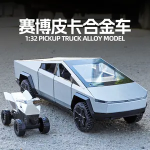 1:32 Scale Cybertruck Diecast Alloy Model Car – Realistic Off-Road Pickup Truck Toy, Collectible Display for Boys