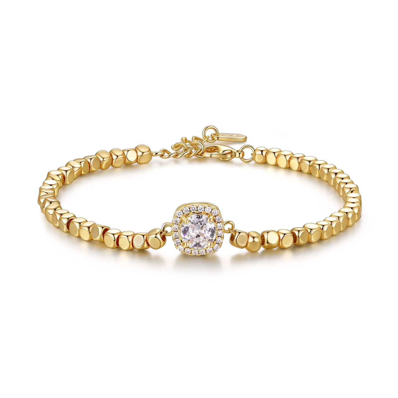 MEIITRUE Gold Plated Zirconia Bracelet Adjustable Dainty Tennis Chain Hypoallergenic Sparkling Jewelry Gift for Women Girls