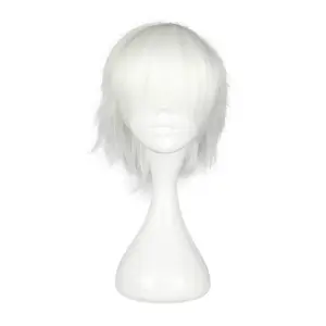 Unique Bargains Wigs for Women, 13" Wigs for Women with Wig Cap White