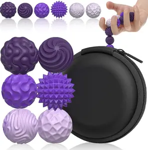 Silicone Balls Fidget Toys for Adults & Teens 6PCS Stress Balls Sensory Toy Quiet Desk Fidgets with Textured ADHD Anxiety Relief Items Fun Stocking Suffers Gifts