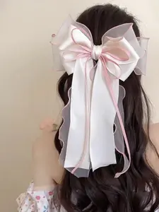 Women's Elegant Bowknot Design Hair Clip, Cute Trendy Ribbon Hair Clip, Fashionable Hair Accessories for Women & Girls