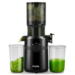 Juicer Machines, Cold Press Juicer with 4.25" Large Feed, Slow Masticating Juicer Fit Whole Vegetable and Fruit, High Juice Yield Juicer Easy to Clean