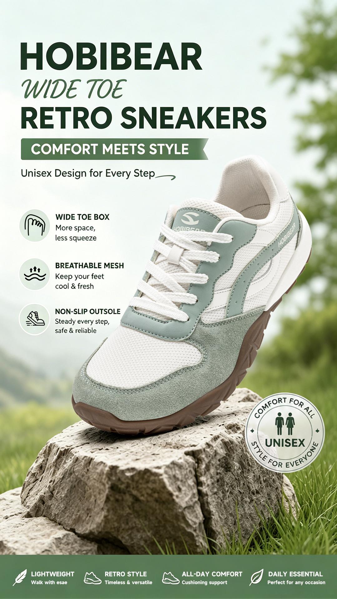 HOBIBEAR wide-toe sneakers, barefoot shoes, Women Fashion Sneaker Lightweight Lace-Up Sport Shoe, Affordable Casual Trendy Minimalist Daily Wear Footwear, Comfort Daily Wear Shoes for Long Walk Summer Outdoor Autumn Women Zapatos Minimalistas