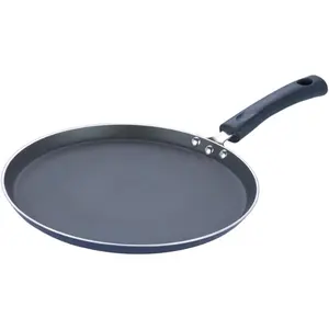 Dosa Griddle (Tawa) with Induction Base - 100% Aluminum Non Stick Pan with Anti Scratch Surface - Flat Multi Use Crepe Pan (10 IN / 25 CM)