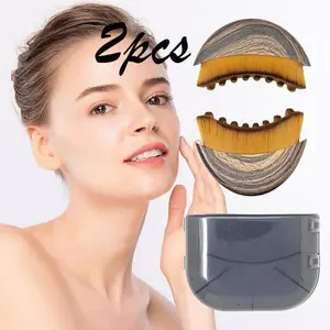 2PCS lymphatic contour facial brush, used for shaping the lower jaw and chin - dry brush massager, used for relieving facial fatigue, ergonomically designed, can accurately fit the skin
