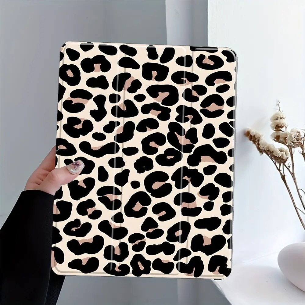 Trendy Leopard Print iPad Case, Aesthetic Animal Pattern Protective Cover for iPad Pro Air 11 13 10.9 10.2, Shockproof Smart Folio Auto Wake Sleep, Fashion Tablet Shell Gift for Women, Tablet Accessories