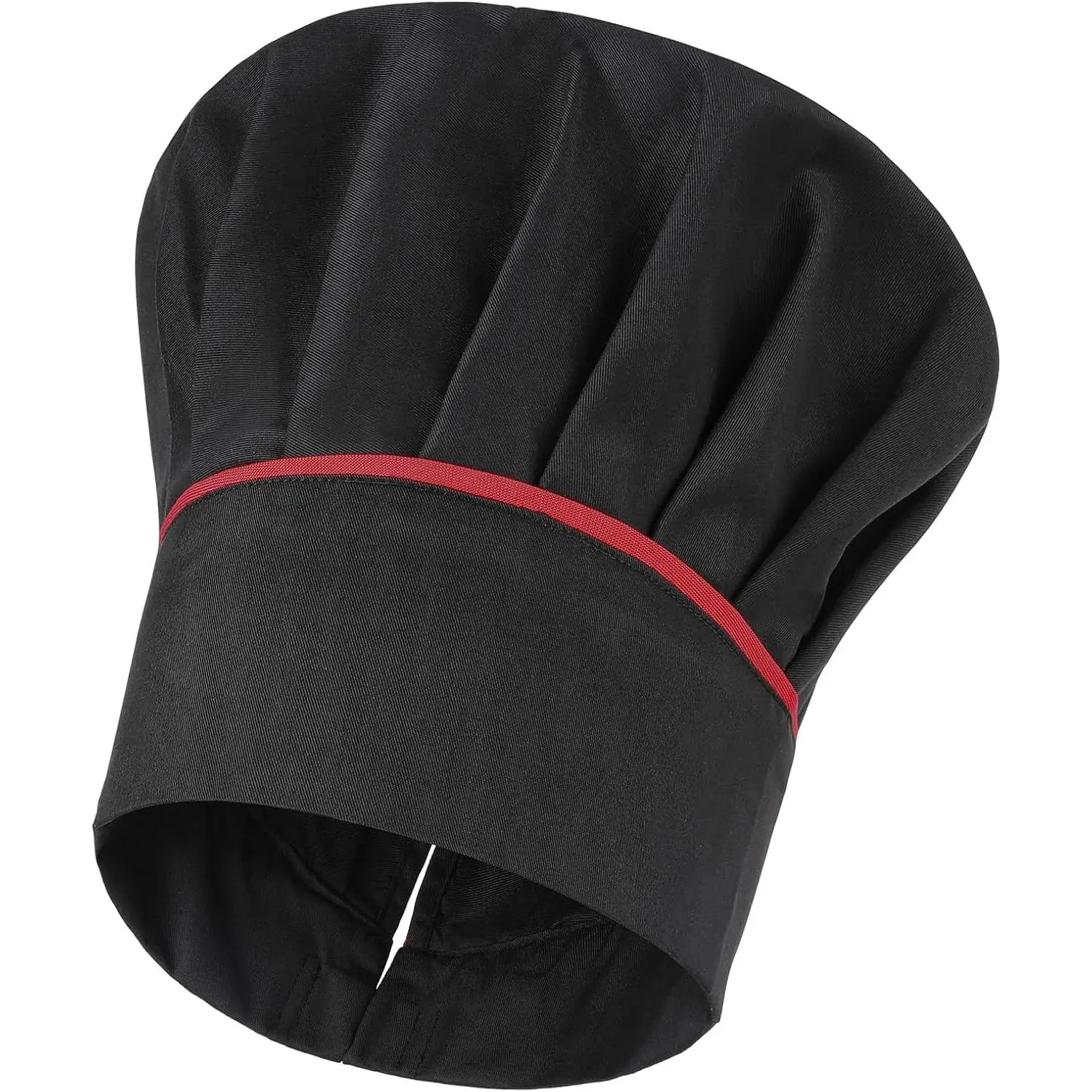 Chef Hat Black Hibachi Chef Hat Adult Adjustable Chef Cap High Elastic Cooking Hat with Side Stripes, Hibachi Chef Cap for Baker, Cooking
