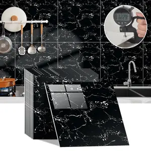 Self-Adhesive Marble Tile Stickers Set, Decorative Wall Sticker, Waterproof PVC Wall Decor, Durable Floor Tiles, Easy to Apply and Remove, Perfect for Living Room Kitchen Bathroom