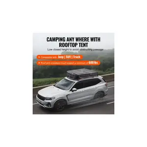 VEVOR Rooftop Tent Hard Shell, Naturnest Rooftop Tent Hardshell for 2-3 Person, Folding Hard Shell Roof Top Tent with Telescopic Ladder Mattress PVC Cover Bag, Waterproof for Jeep SUV Van Pickup Truck