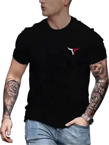 Men's summer light and thin ox head printed short-sleeved T-shirt fashion daily leisure vacation sports travel send boyfriend or husband commuting work fishing basketball camping fitness holiday wear men's clothing