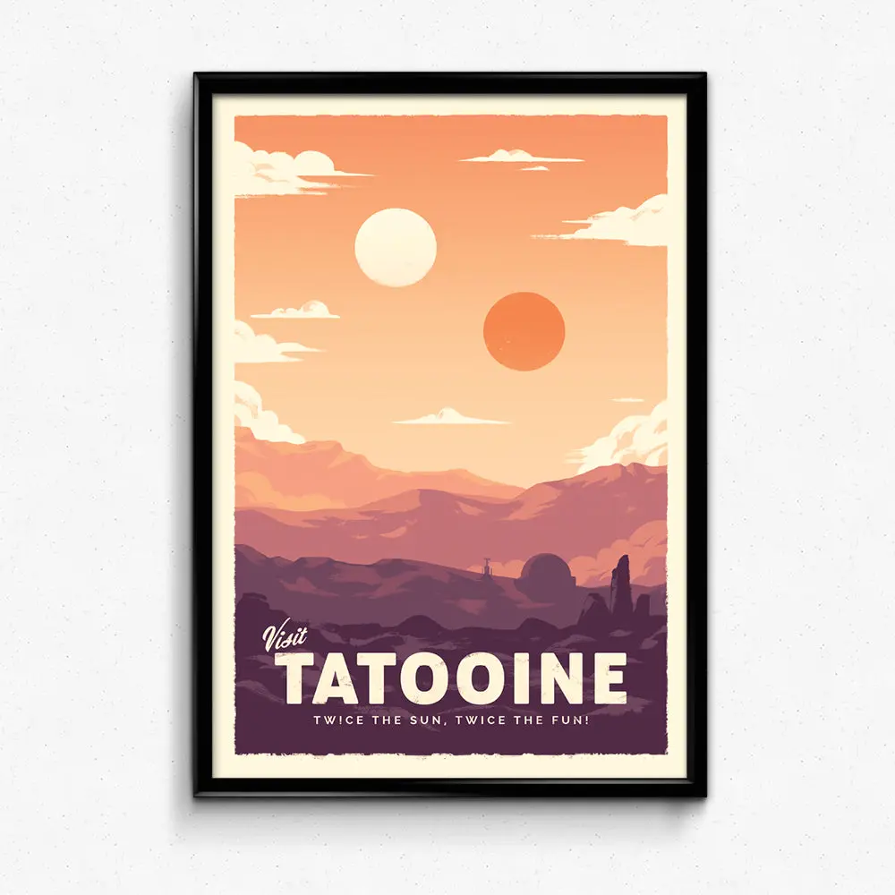 Tatooine Retro Travel Poster - Wall Decor Artwork Gift
