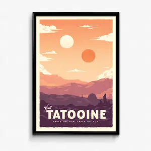 Tatooine Retro Travel Poster - Wall Decor Artwork Gift Tatooine Retro Travel Poster - Wall Decor Artwork Gift