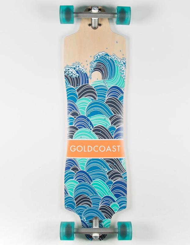 GOLDCOAST Swell Drop Through 36" Longboard Skateboard, Multi-Colored, ONESZ
