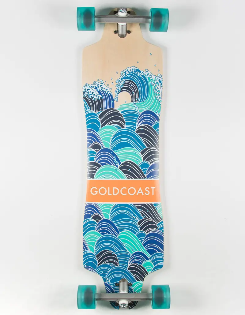 GOLDCOAST Swell Drop Through 36" Longboard Skateboard, Multi-Colored, ONESZ