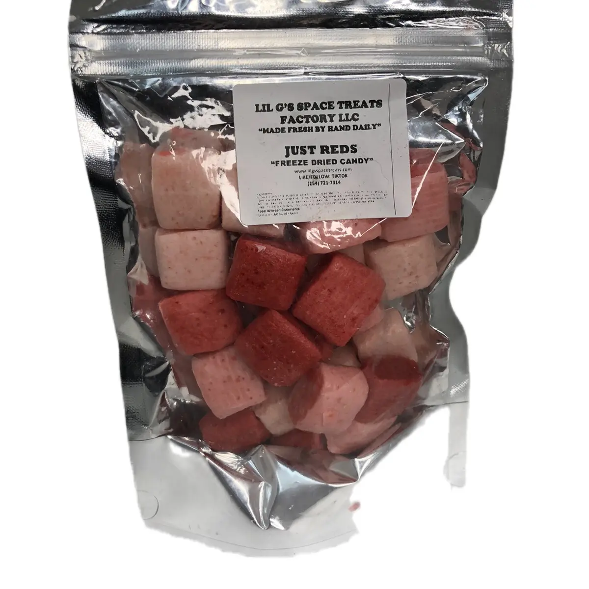 Freeze Dried Candy Just Reds Crunchy Pre-peeled Candy Cherry Fruit Punch Watermelon Strawberry No rappers. Very Crunchy Light and Airy  Bonbon Snack Sweet Sugar Perfume