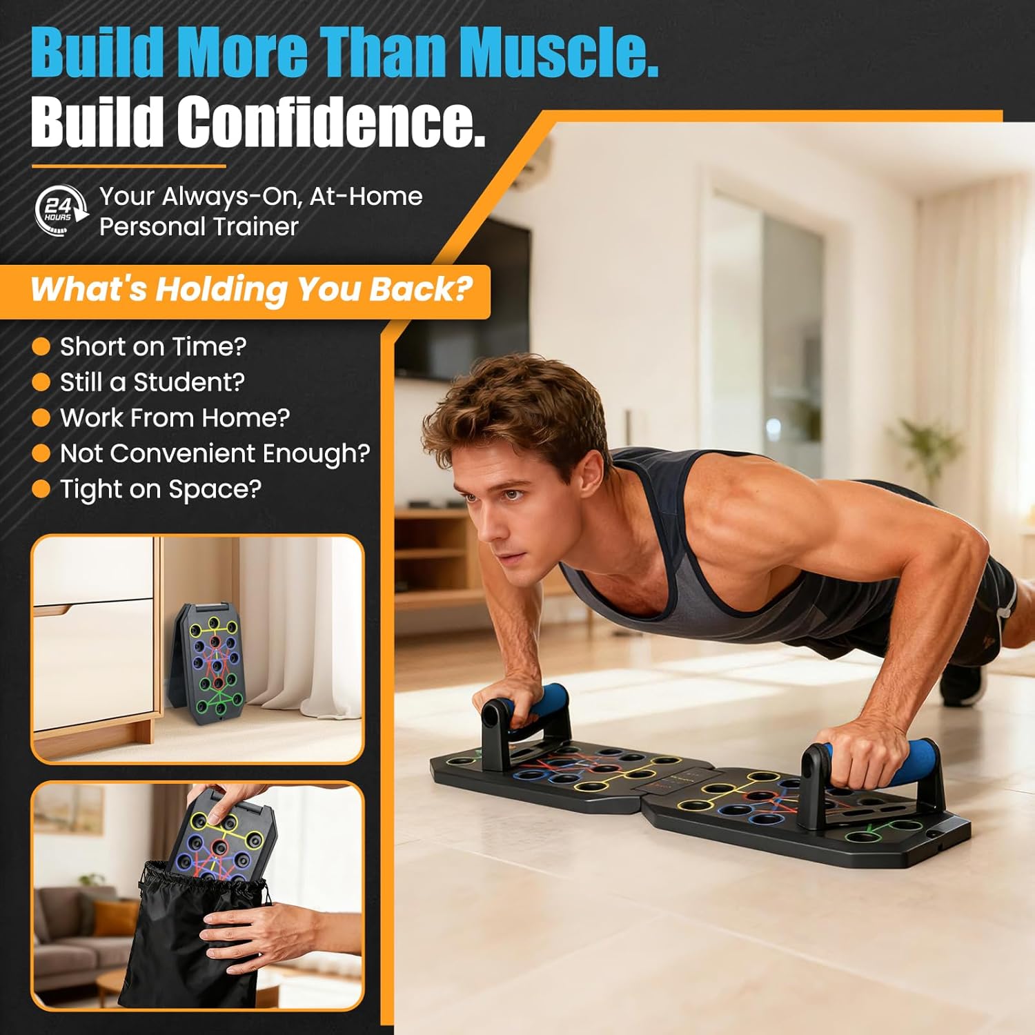 Enhanced Push-up Board Fitness Kit with 28 Holes, Portable Home Exercise Equipment for Chest, Arms & Core, Includes Resistance Band & Upper Body Toner for Men & Women Enhanced Push-up Board Fitness Kit with 28 Holes, Portable Home Exercise Equipment for Chest, Arms & Core, Includes Resistance Band & Upper Body Toner for Men & Women
