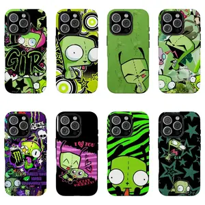 Invader Zim GIR Phone Case for iPhone 17 16 15 14 Pro Max Plus Cute Green Alien Robot Mall Goth Cartoon Emo Aesthetic Hard Protective Shockproof Cover