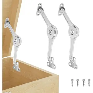 2 Pack | Adjustable Lid Stay Hinges for Small Wooden Toy Boxes & Chests | Zinc Alloy Lid Support Hinges for Safe, Smooth Support.