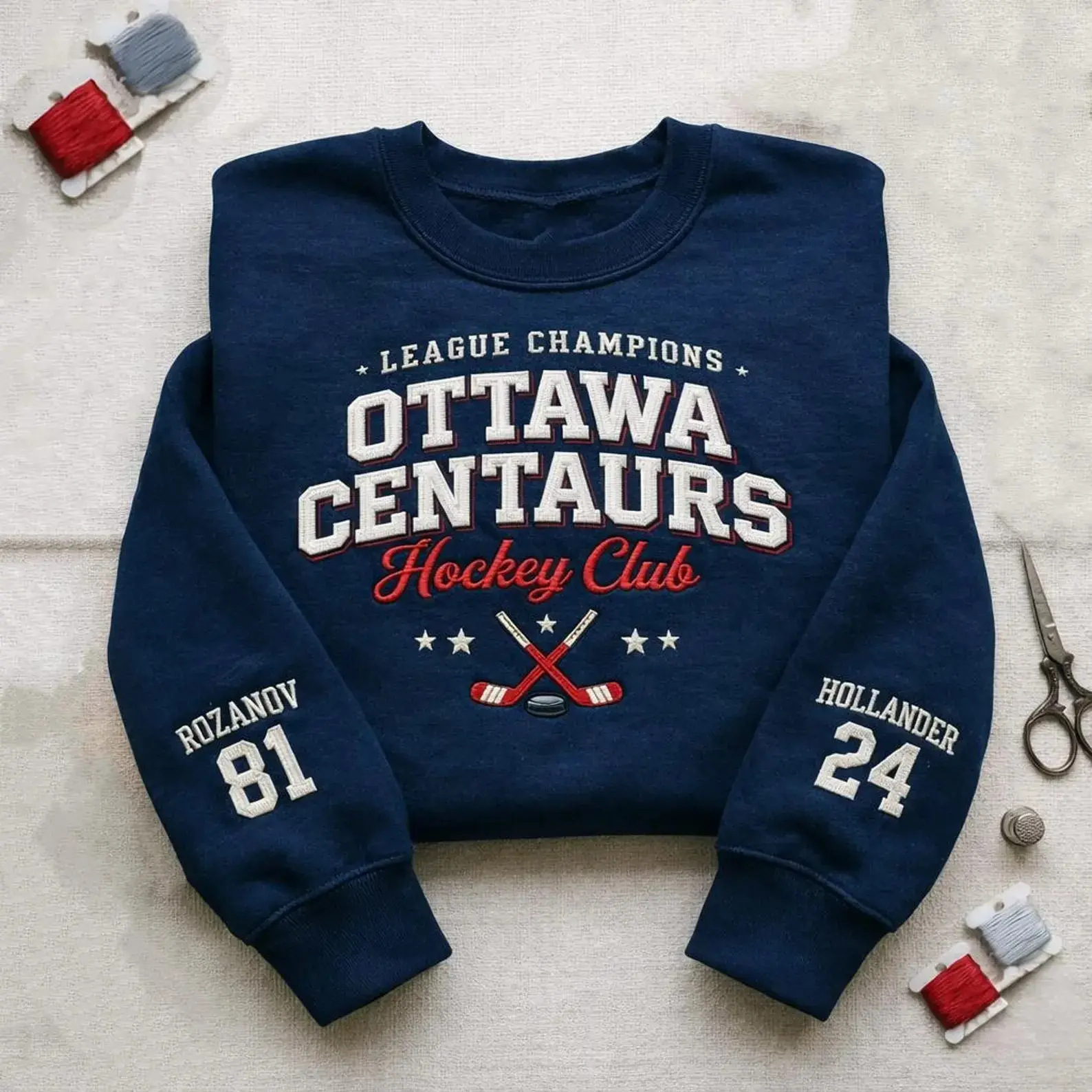 Embroidered Heated Rivalry Sweatshirt, Hockey Romance Unisex LGBT, Team Hollanov Hockey, Romance LGBT Gift
