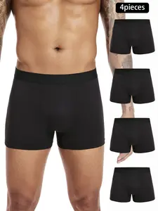4pieces Pack Boxer Black Shorts Men High Quality Underwear Soft Male Underpants for Men Boxershorts Comfortable Brand