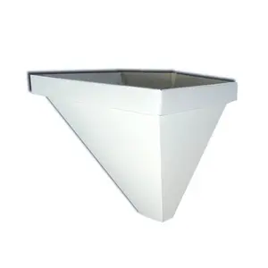 California Style Aluminum Leader Head – Geometric Pyramidal Collection Box W 10" x H 11" x D 8", 25+ Powder-Coat Colors for Spanish Colonial & Mediterranean Exteriors