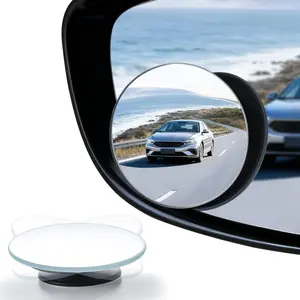 Blind Spot Mirror, 2" Round HD Glass Frameless Convex Rear View Mirrors Exterior Accessories with Wide Angle Adjustable Stick for Car SUV and Trucks, Pack of 2