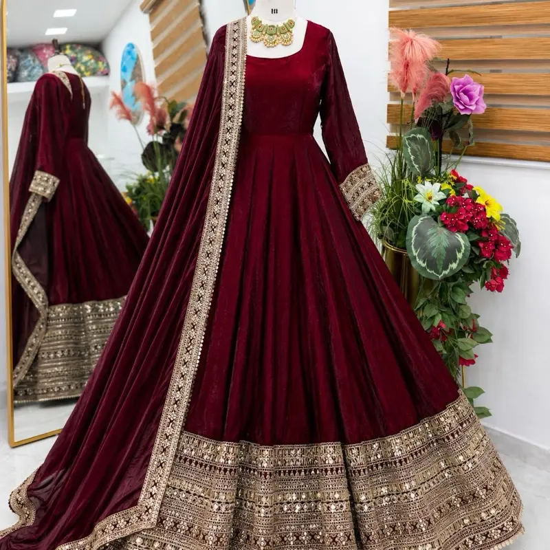 Premium high-quality Party New Designer Party Gown Pent & Dupatta Set