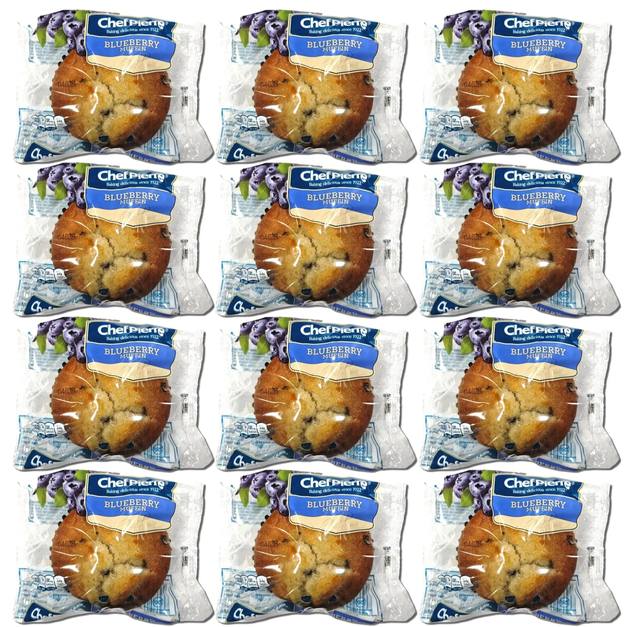 Chef Pierre Blueberry Muffins Individually Wrapped 4 Oz, 12 Pack