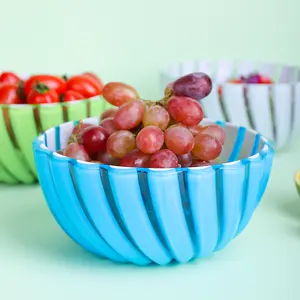 2pcs The of rainbow spiral bowls captures the essence of summer light and shadow in every bite of salad. Suitable as a salad bowl, breakfast bowl, cereal bowl, or baking bowl.