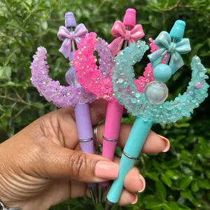 Personalized Set of 3 Beadable Pens - Ideal for Office Writing and Correction Tools