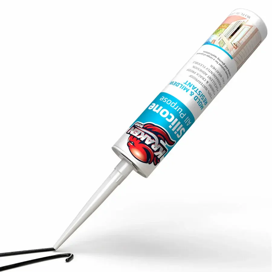 Kraken Bond All Purpose RTV Silicone Sealant — Clear Acetoxy, Waterproof (10.1 fl oz)