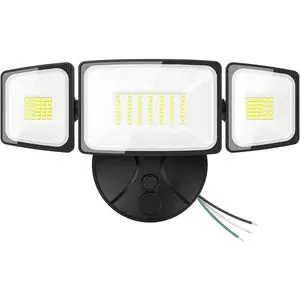 Onforu 75W Flood Lights Outdoor, 7000LM Brightness Security Lights Switch Controlled, 3 Adjustable Heads, IP65 Waterproof, 6500K Wall Mount Exterior LED Flood Light