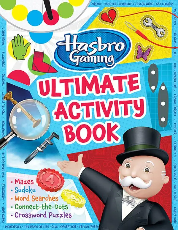 Hasbro Gaming Ultimate Activity Busy Book - Children's Literature & Art Book with Interactive Games, Prompts, 75+ Boredom Busters, Gift Idea for Ages 8 to 12 Kids, Brain Teasers