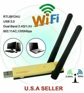 NEW 150/300/600/1200 Mbps 2.4/5Ghz USB WiFi Network Adapter Antenna 802.11 LOT