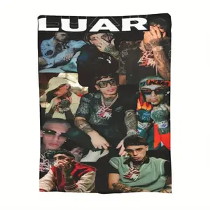 Luar La L Poster Printed Flannel Fleece Blanket Soft Warm Personalized for Sofa Bed Travel Camping Living Room Office - Machine Washable, All Seasons Comfort, Contemporary Style