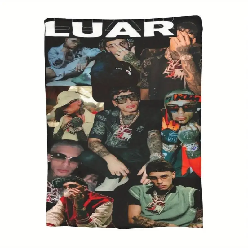 Luar La L Poster Printed Flannel Fleece Blanket Soft Warm Personalized for Sofa Bed Travel Camping Living Room Office - Machine Washable, All Seasons Comfort, Contemporary Style