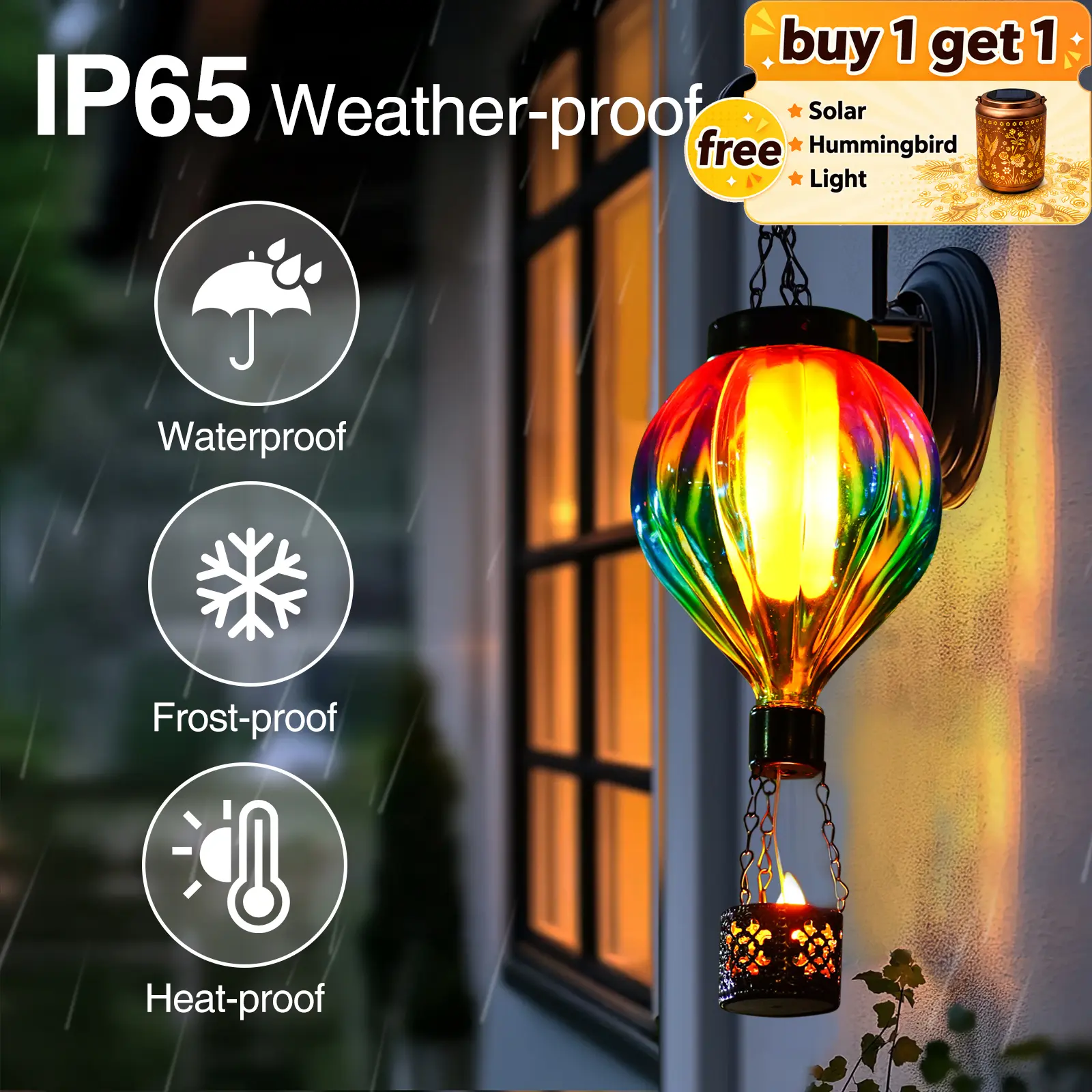 solar decorative light Hot Air Balloon Solar Lantern  solar wall light backyard solar light outdoor solar lantern Water Proof