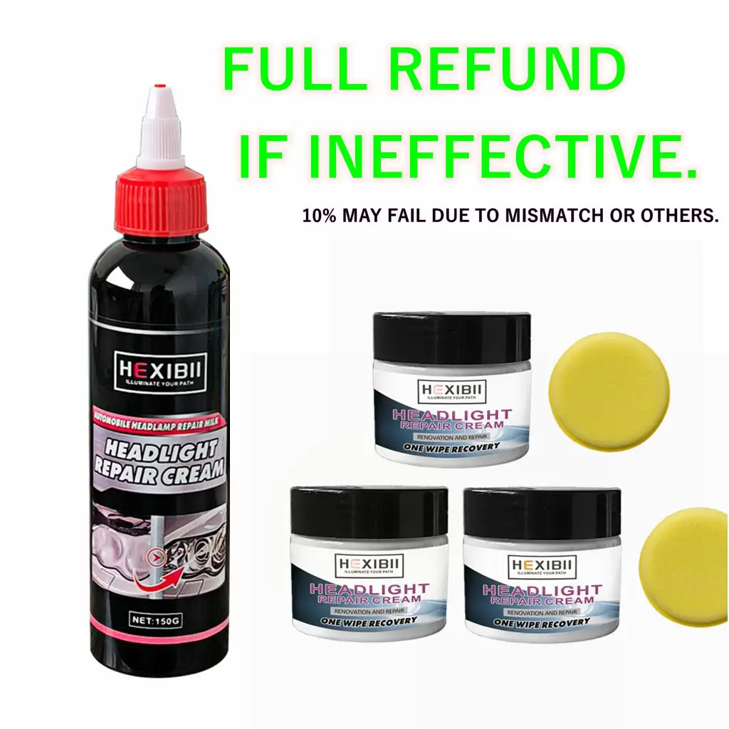 Car Headlight Cleaner, Car Headlight Restoration Polishing For Oxidation Yellowing Repair, Headlamp Refurbishment Agent For Cars, Trucks, Motorcycles
