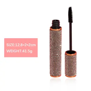 4D Curling Black Mascara Eyelashes Waterproof Unique Design Golden Diamond Top Gift for Beautiful Women