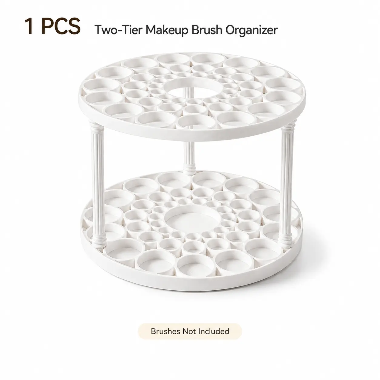 Large-Capacity Makeup & Desk Organizer Caddy | Multi-Compartment Vanity Storage with Brush and Pen Holders for Dorms, Home Offices & Desktops