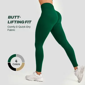 FIRMABS Seamless Sculpt Leggings for Women V-Cut Waistband Scrunch Butt Fit Squat-Proof No Front Seam Ultra-Soft Shape-Retaining Fabric Ruched Sports Flare Running Outfits Green
