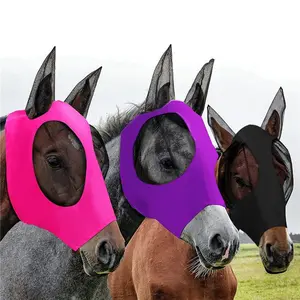 Breathable Horse Fly Mask - Elastic UV Protection Mask for Pasture, Turnout & Equestrian Use