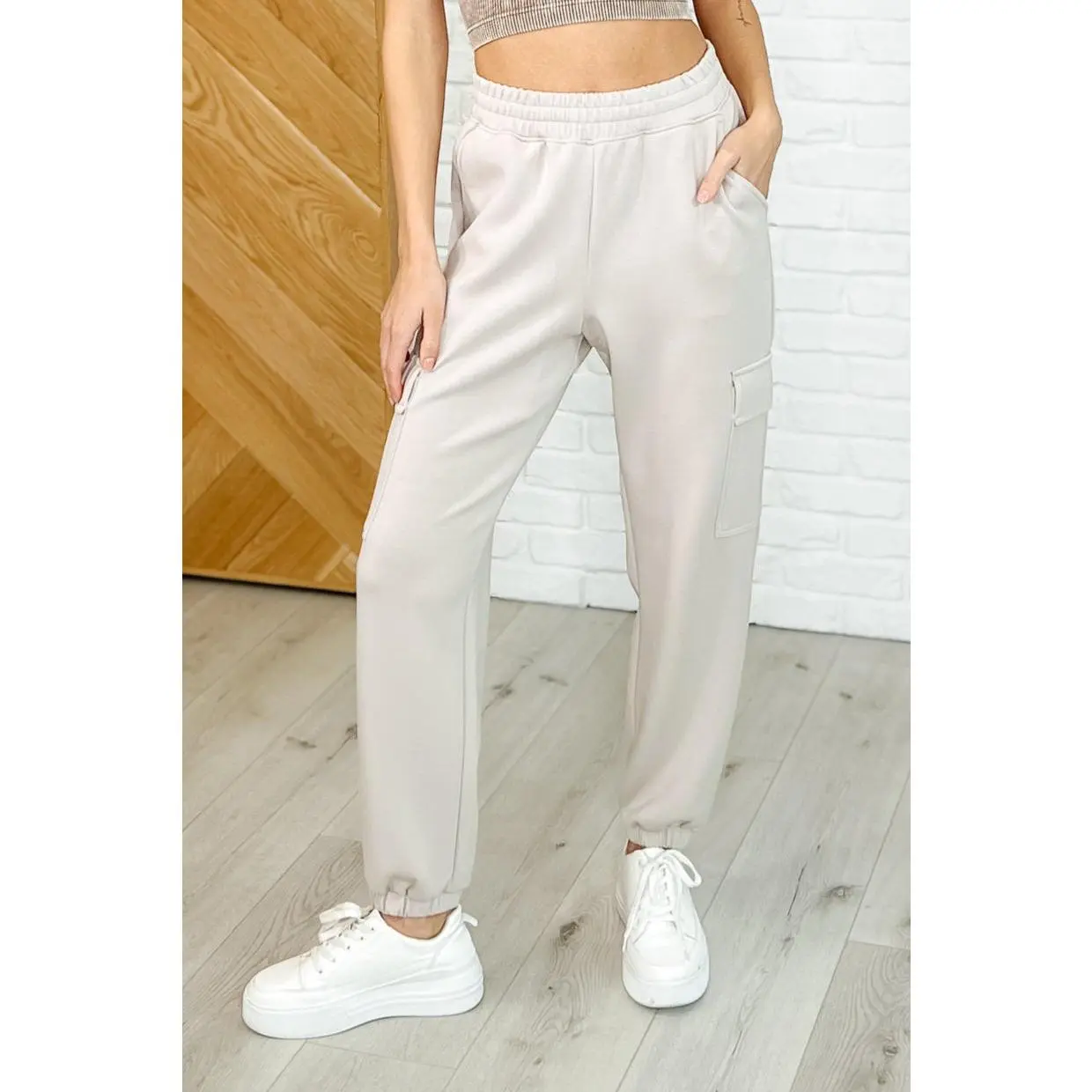 Jog and Snog Joggers in Mocha Cream