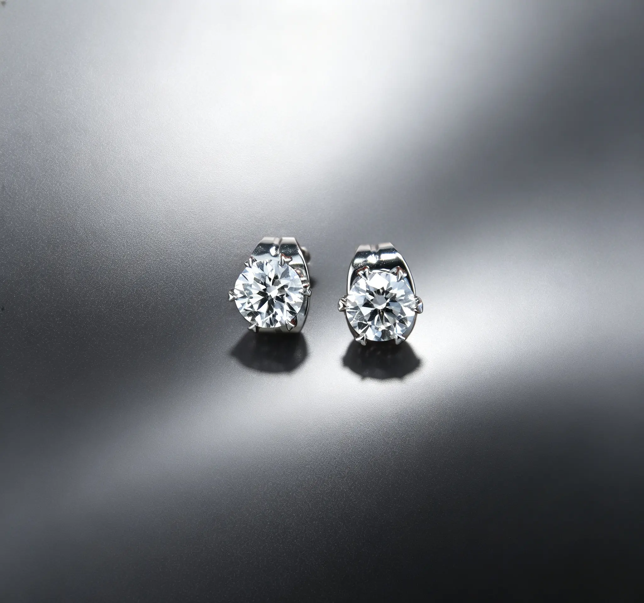 Dazzling Lab Created Cultivated Diamond Stud Earrings, Real Shine Round Cut Lab Diamond Earrings Luxury Affordable Jewelry For Her