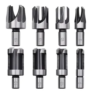 8pcs Wood Plug Cutter Tool Set, High Carbon Steel Tools, Softwood Dowel Handle Drill Bits, Suitable for Woodworking Cutting, Sizes 6mm 10mm 13mm 16mm