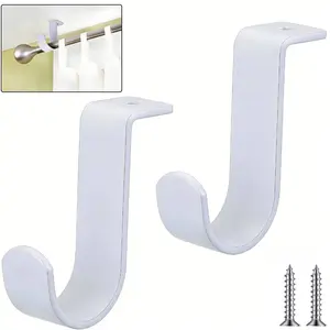 Metal Wall Mounted Shelf Brackets, 2 Pack with Screws, Modern Coated, Space Saving Storage Solution for Closet, Living Room, Bedroom, Office