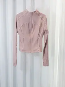 Nyxalulu Short Ribbed Jacket for Women, Yoga Slim Fit, Breathable Quick-Dry Sport Coat, Tight Fitness Outerwear, Spring Summer