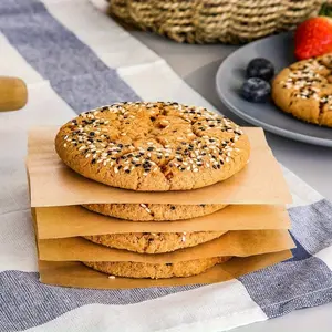 100Sheets, Brown, Silicone Coated Square Raw Parchment Paper, Non-Stick & Unbleached Non-Tonix Wax Paper for Storing & Freezing Hamburgers, Cookies, Other Foods, Kitchen Accessories