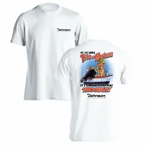 Big Johnson Outboards Shirt 2 Sided, Vintage Boating Graphic Tee, Soft Cotton Blend Shirt, Retro Humor Apparel for Men and Women, Gift for Boating Fans, Fishermen, Dad or Husband