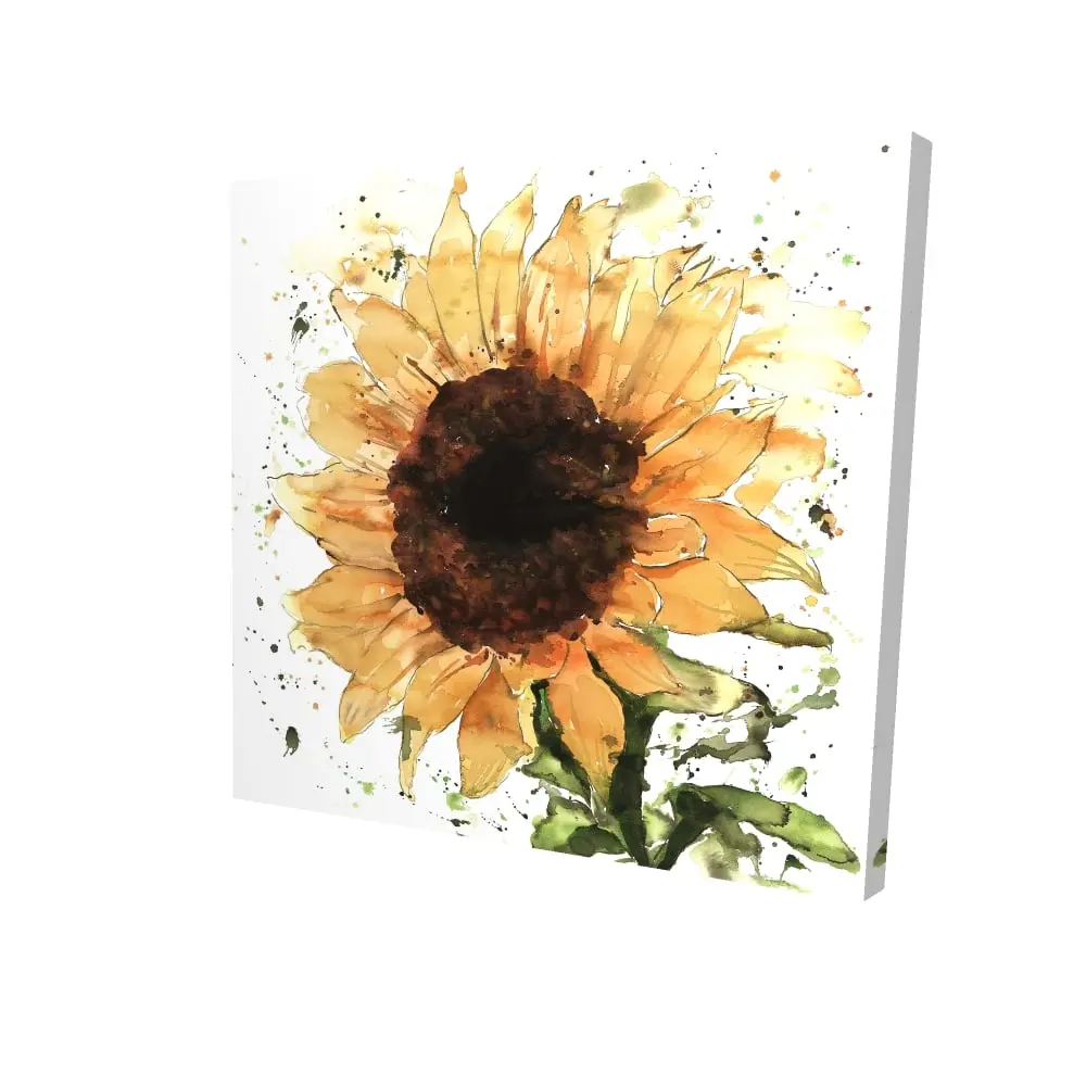 Begin Home Decor 2080-2424-FL343 24 x 24 in. Big Sunflower Canvas - Brown Rustic Kitchen Home Decor Wall Art